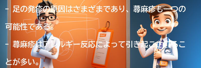 足の発疹の原因とは？-の要点まとめ