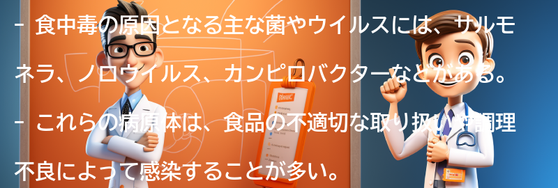 食中毒の原因となる菌やウイルスの要点まとめ