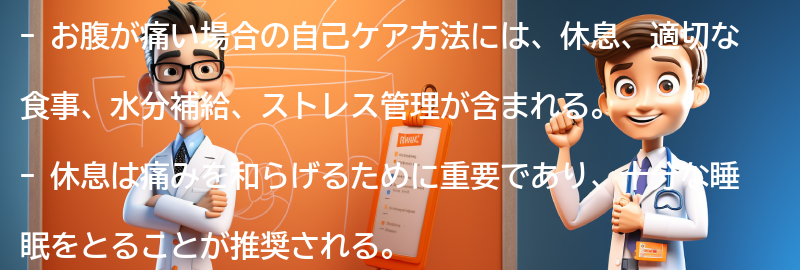 お腹が痛い場合の自己ケア方法の要点まとめ