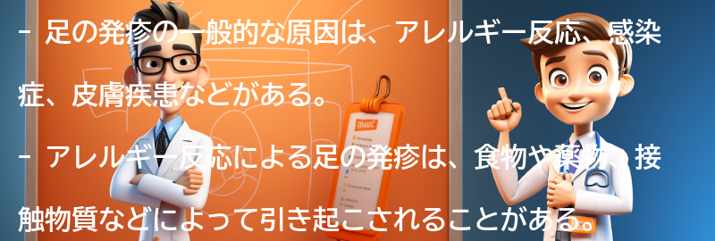 足の発疹の一般的な原因とは？の要点まとめ