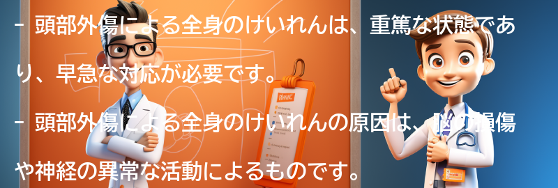 頭部外傷による全身のけいれんのケーススタディの要点まとめ