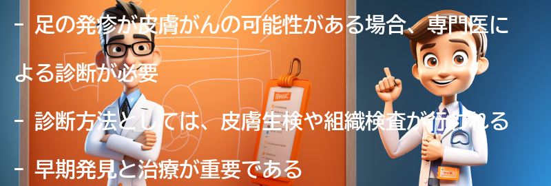 足の発疹が皮膚がんの可能性がある場合の診断方法の要点まとめ