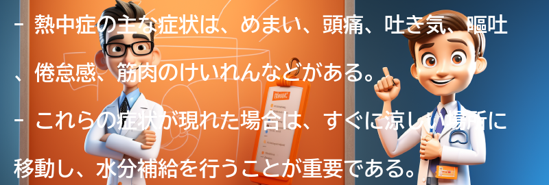 熱中症の主な症状とは？の要点まとめ