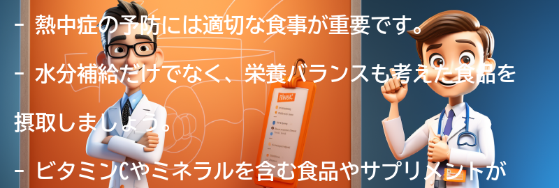 熱中症の予防に役立つ食品とサプリメントの要点まとめ