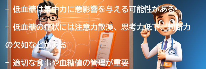 低血糖が集中力に与える影響とは？の要点まとめ