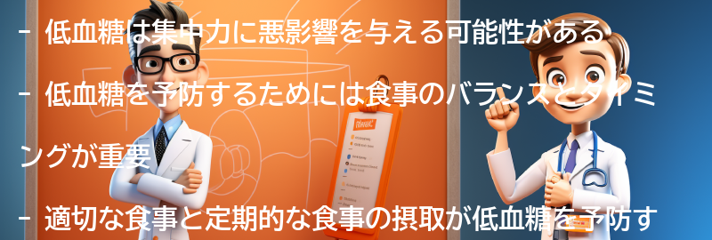 低血糖を予防するための方法の要点まとめ