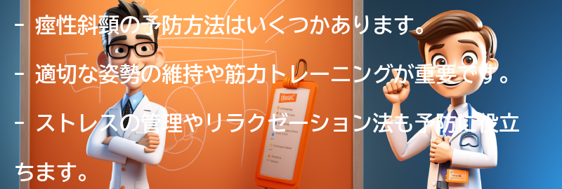 痙性斜頸の予防方法はありますか？の要点まとめ