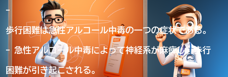 歩行困難の症状と急性アルコール中毒の関係の要点まとめ