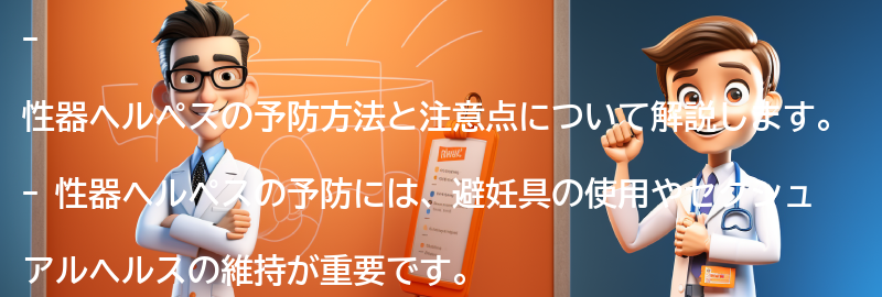 性器ヘルペスの予防方法と注意点の要点まとめ