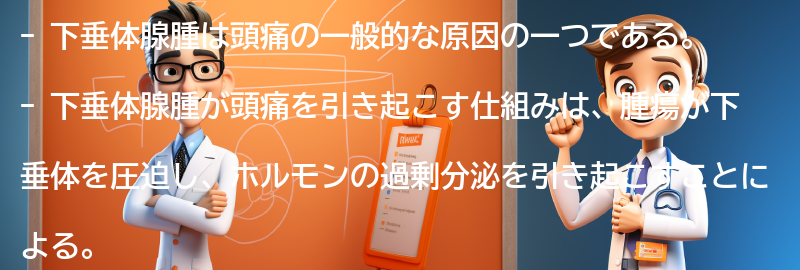 下垂体腺腫が頭痛の原因となる仕組みの要点まとめ