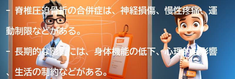 脊椎圧迫骨折の合併症と長期的な影響の要点まとめ