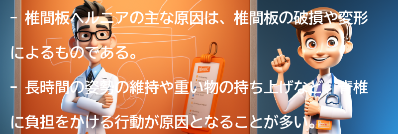 椎間板ヘルニアの主な原因は何ですか？の要点まとめ