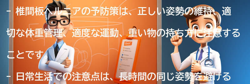 椎間板ヘルニアの予防策と日常生活での注意点の要点まとめ