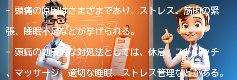 頭痛に関するよくある質問と回答の要点まとめ