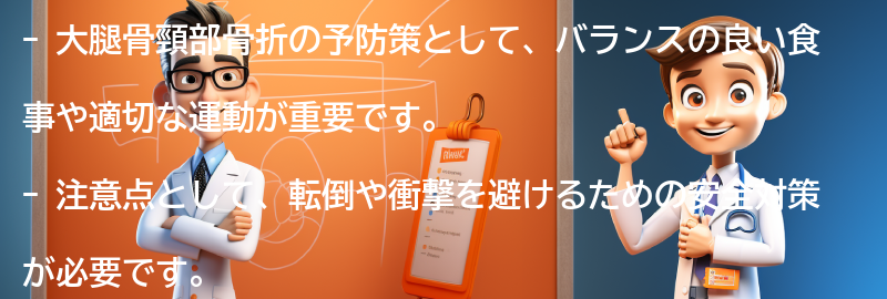 大腿骨頸部骨折の予防策と注意点の要点まとめ