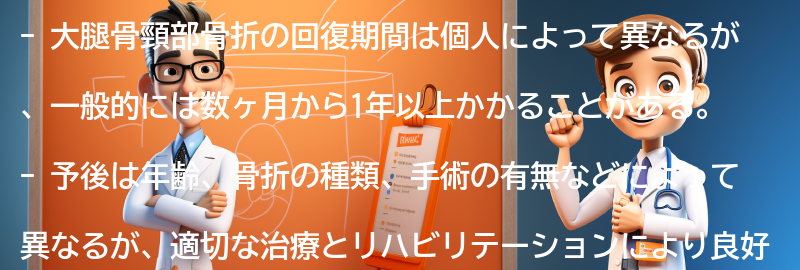 大腿骨頸部骨折の回復期間と予後の要点まとめ