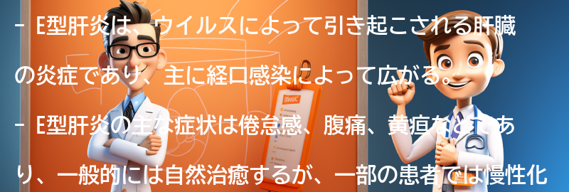 E型肝炎に関する最新の研究と治療法の展望の要点まとめ