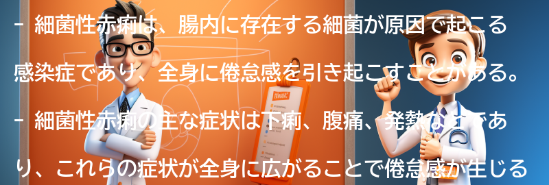 全身に及ぶ倦怠感の原因は細菌性赤痢かもしれませんの要点まとめ