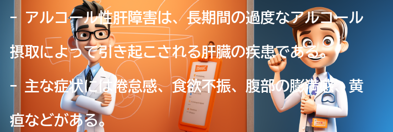 アルコール性肝障害の主な症状とは？の要点まとめ