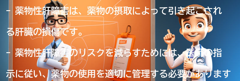 薬物性肝障害のリスクを減らすための注意点の要点まとめ