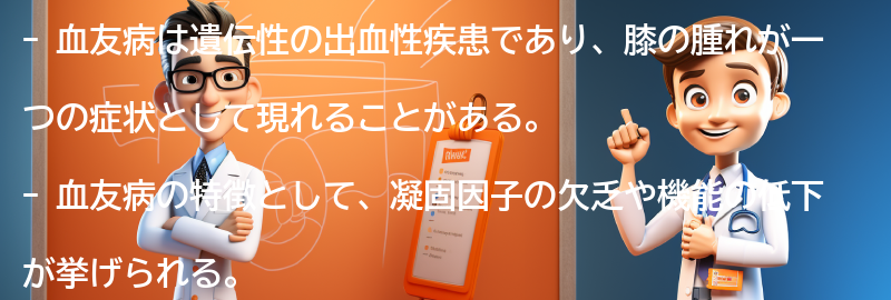 実際の患者の体験談：膝の腫れと血友病の関係についての要点まとめ