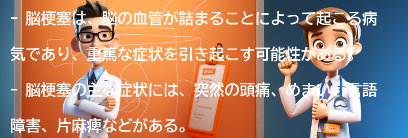 脳梗塞の主な症状とは？の要点まとめ