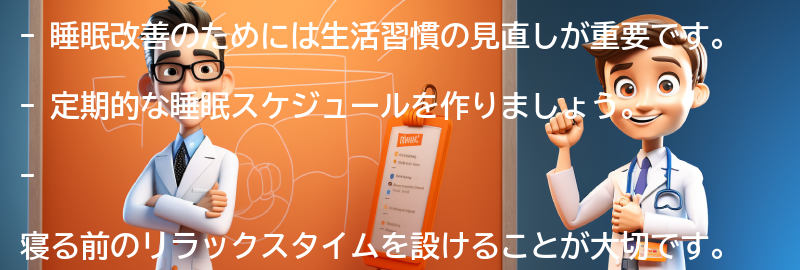 睡眠改善のための生活習慣の見直しの要点まとめ