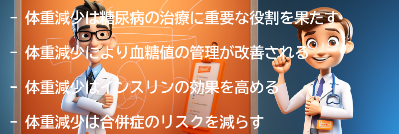 体重減少が糖尿病の治療に与える影響の要点まとめ