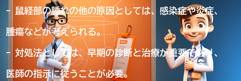 鼠経部の腫れの他の原因と対処法について知る方法は？の要点まとめ