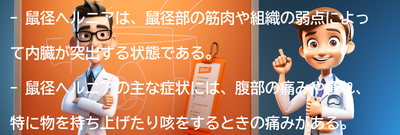 鼠径ヘルニアの症状と診断方法の要点まとめ