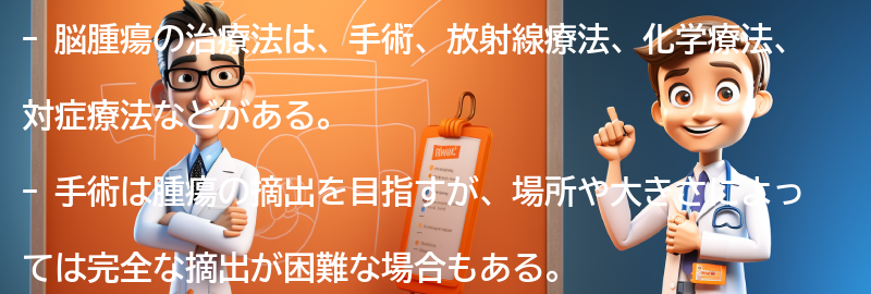 脳腫瘍の治療法にはどのようなものがありますか？の要点まとめ