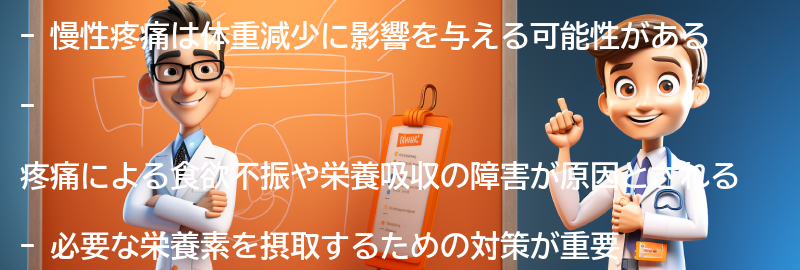 慢性疼痛が体重減少に影響を与える理由の要点まとめ