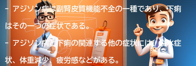 アジソン病と下痢の関連する他の症状と合併症の要点まとめ