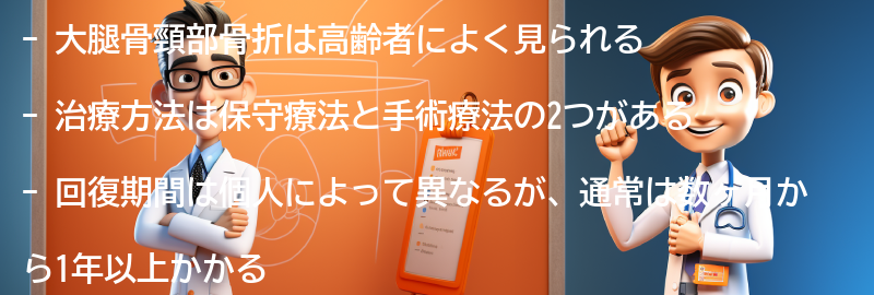 大腿骨頸部骨折の治療方法と回復期間の要点まとめ