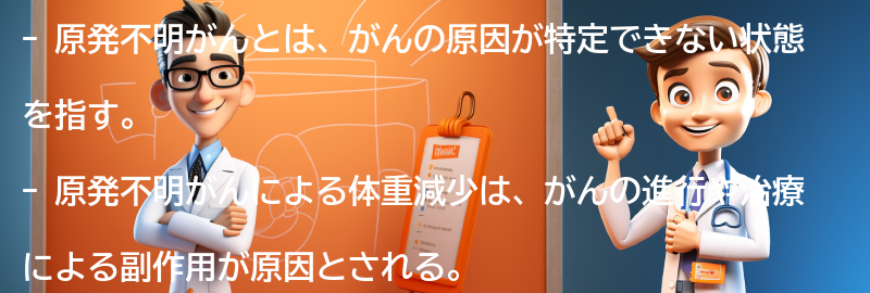 体重減少を引き起こす原発不明がんの治療方法の要点まとめ