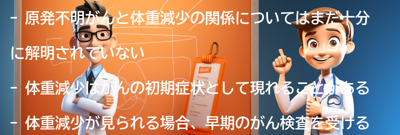 原発不明がんと体重減少の注意点と予後についての要点まとめ