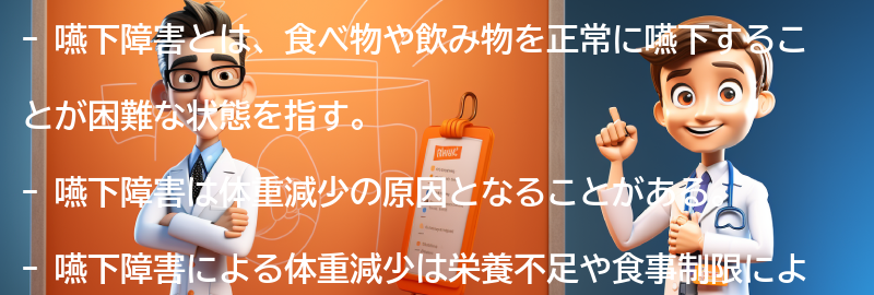 嚥下障害と体重減少の関連性についての要点まとめ