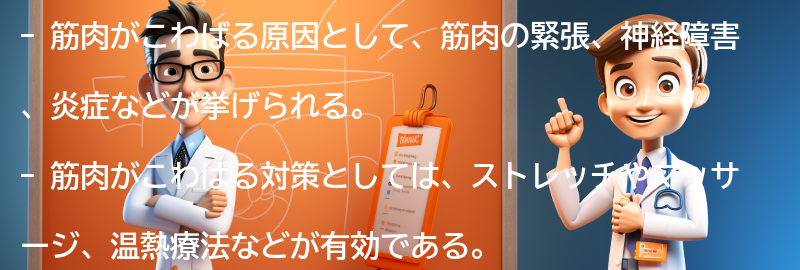 筋肉がこわばる対策と治療法の要点まとめ