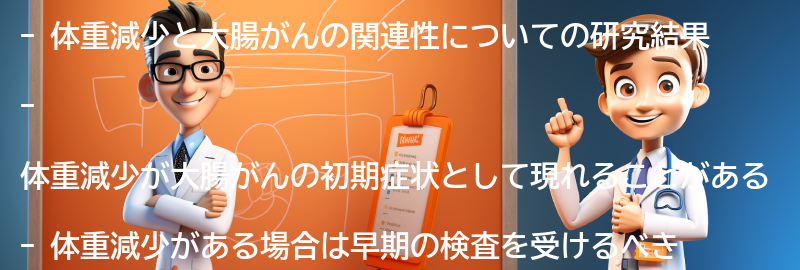 体重減少と大腸がんの関連性についての研究結果の要点まとめ