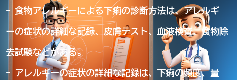 食物アレルギーによる下痢の診断方法の要点まとめ