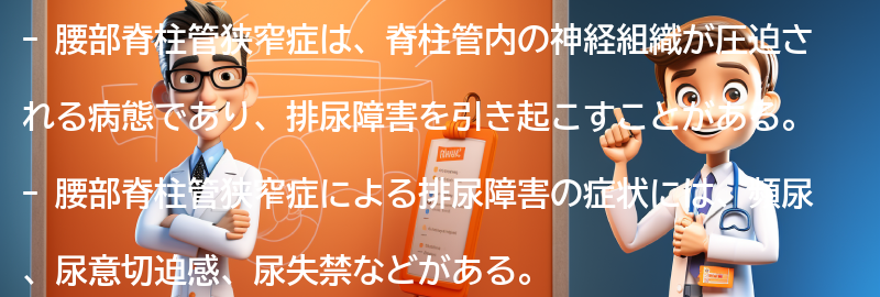 腰部脊柱管狭窄症と排尿障害の関係の要点まとめ