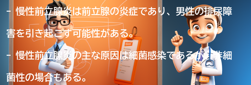 慢性前立腺炎とは何ですか？の要点まとめ