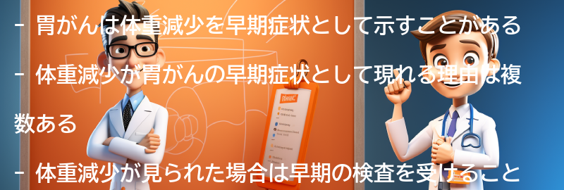 体重減少が胃がんの早期症状として現れる理由の要点まとめ