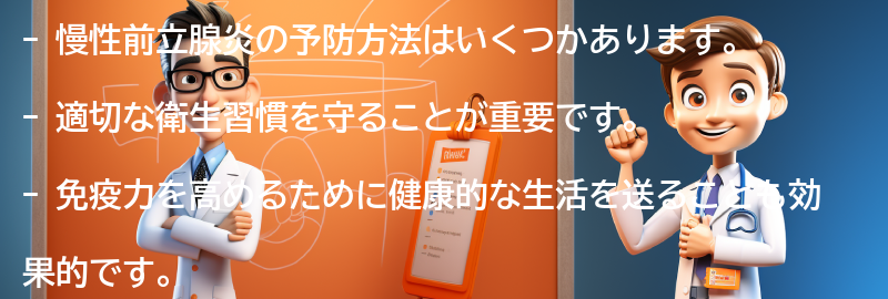 慢性前立腺炎の予防方法はありますか？の要点まとめ