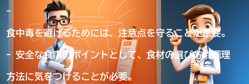 食中毒を避けるための注意点と安全な食事のポイントの要点まとめ