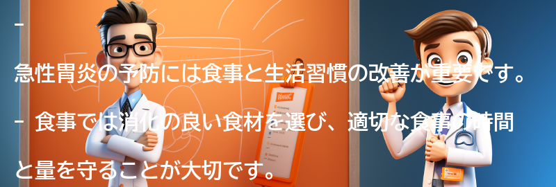 急性胃炎の予防に役立つ食事と生活習慣の改善の要点まとめ