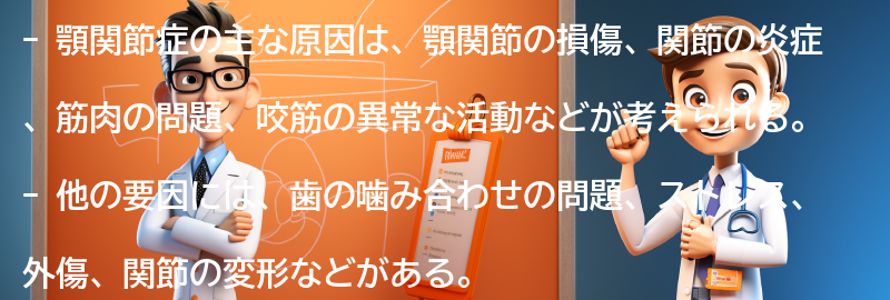 顎関節症の主な原因は何ですか？の要点まとめ