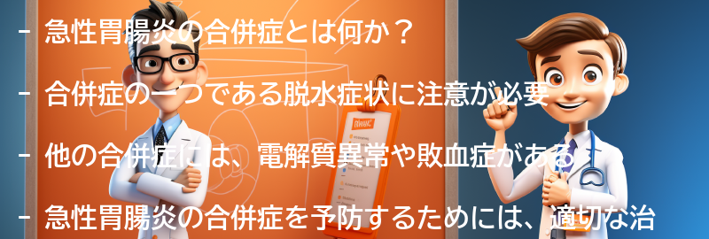 急性胃腸炎の合併症と注意点の要点まとめ