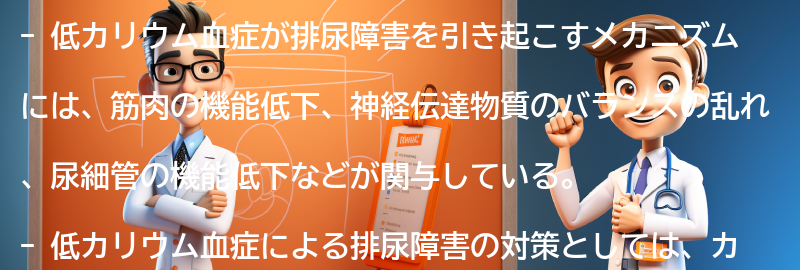 低カリウム血症が排尿障害を引き起こすメカニズムの要点まとめ