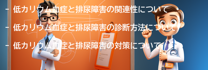 低カリウム血症と排尿障害の診断方法の要点まとめ